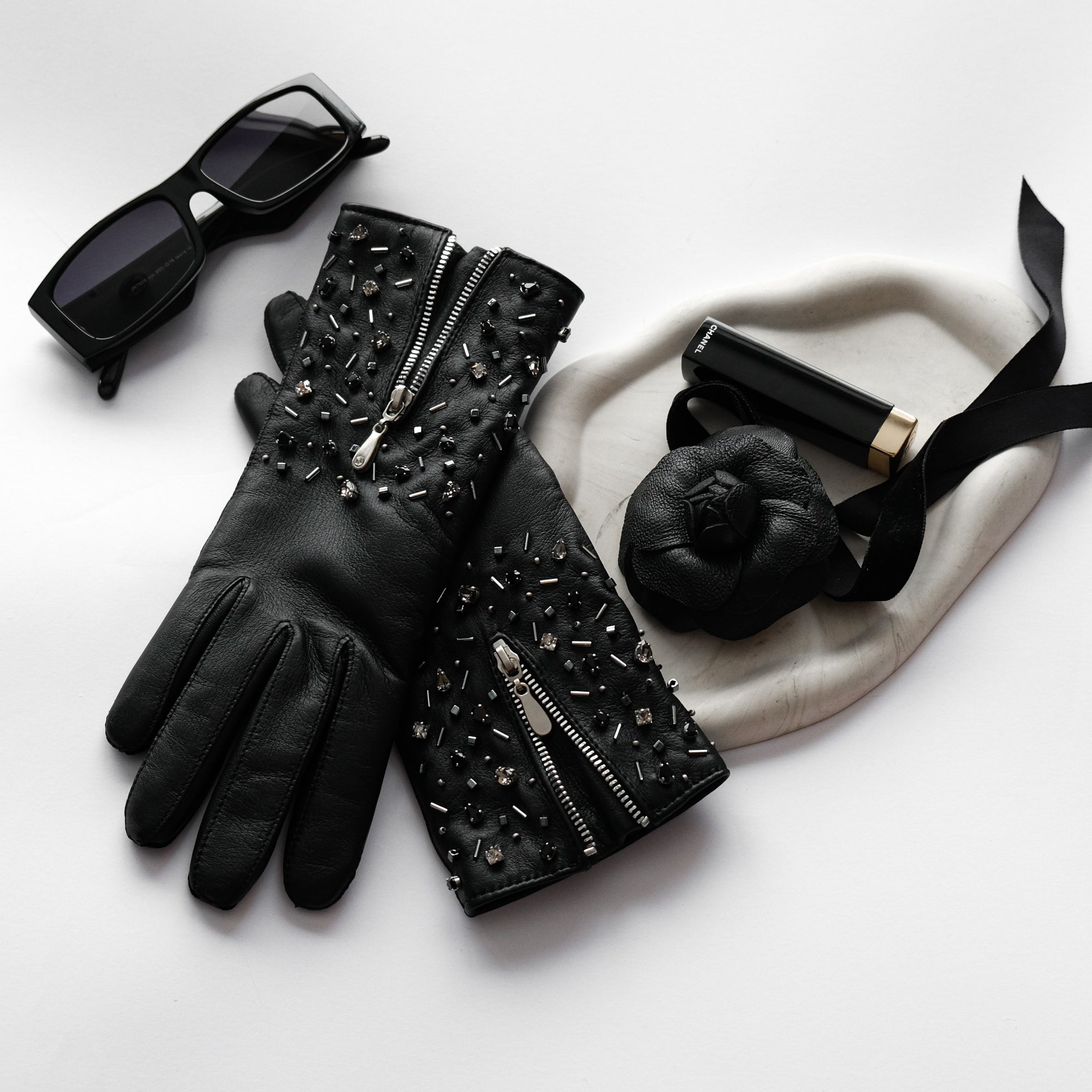 Soft italian lamb skin gloves with cashmere lining